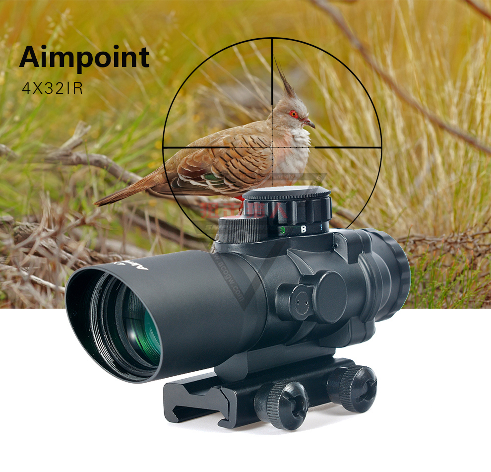 aimpoint 4x32斜口皮轨版 密位点分化 斜口短瞄
